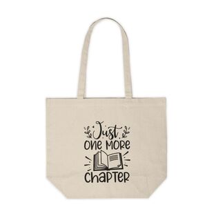 Just One More Chapter Custom Canvas Tote Bag